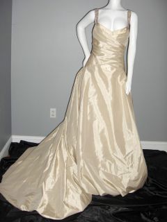 AMSALE KLEINFELD SIZE 10 WEDDING GOWN DRESS CRYSTALS BEAD CANDLELIGHT