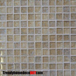 Crackle Glass Mosaic Tile Kitchen Backsplash Bath Wall Sink