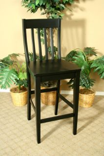 Black Mission Style Bar or Kitchen Stool 