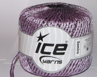 ICE Yarns knitting supplies Samira ribbon yarn 50g ball metallic