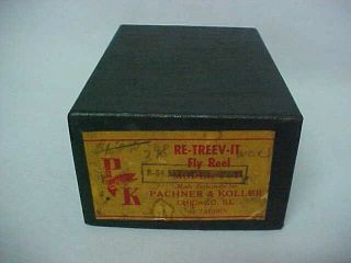 Pachner Koller Fly Reel Box Antique PK re Treev It Vintage Fishing
