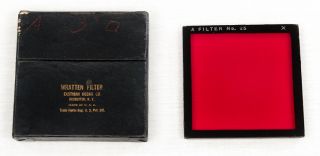 Vintage Kodak Wratten Glass Red A 25 Filter 3 75mm Square