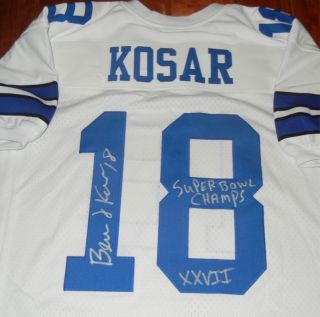 Bernie Kosar Signed Dallas Cowboys Jersey Superbowl Champs XXVII