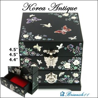Korea Antique Vintage Jewelry Box Craftsmen Butterfly
