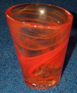 KOSTA BODA ART GORGEOUS ORANGE MINE GLASS TUMBLER BY VALLIEN BRAND NEW