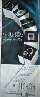 1941 Hickok Kristol Blocs Jewelry Ad