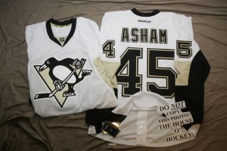 Arron Asham Pittsburgh Penguins Reebok NHL Pro Hockey Jersey 7231