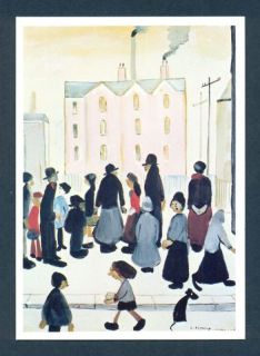 G7157 Medici Postcard L s Lowry Group of People