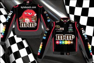 2012 Kyle Busch Black Gray M M Racing NASCAR Jacket Coat Adult Mens JH