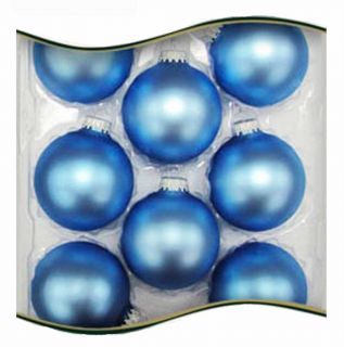 NEW Christmas By Krebs Alpine Blue Velvet Ball Ornament 8 Piece Set