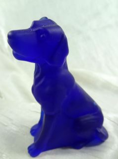 Labrador Retreiver Cobalt Blue Satin Solid Glass Lab Dog