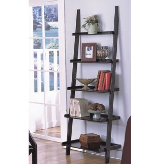 Black Wood 5 Tier Ladder Rack Shelf Shelves New