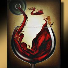 Sexy Woman Red Wine Art Giclee of Leanne Laine Painting