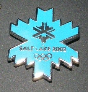Salt Lake City 2002 Olympics Snowflake Logo Pin Blue