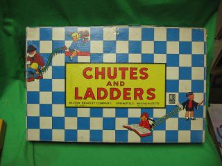 1940s Chutes and Ladders Board Game Milton Bradley 4195A