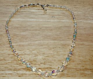 Vintage Laguna Brand Aurora Borealis Crystal Necklace