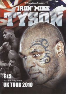 Mike Tyson United Kingdom Dinner Tour on Site Program 2010 Boxing RARE