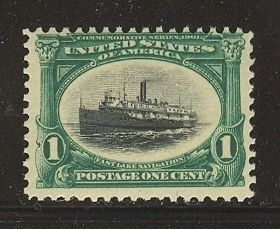 US 294 1901 1c Pan American Exposition Steamship City of Alpena Unused
