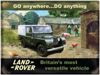 Land Rover Series 1 Vintage Farm Home Pigs Chicks Sign