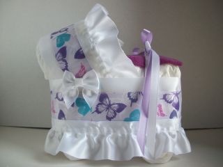 Butterfly Girl Diaper Bassinet Carriage Baby Shower Centerpiece