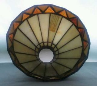 Tiffany Style Stained Leaded Slag Glass Lamp Shade