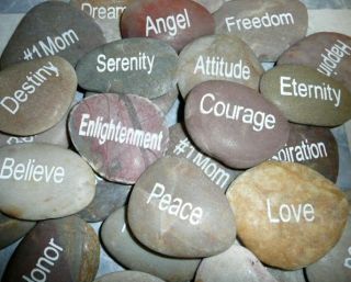 Engraved River Rocks You Choose Sayings Quotes Rock Garden Words A H