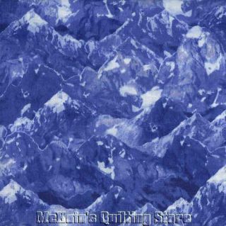 Mountain Scene SSI Landscape Fabric Blue FQ