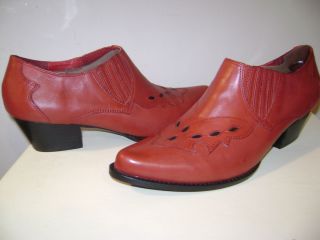 Reba Lane Shoe Bootie Red Leather 7 M