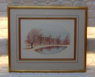 Buckley Moss Framed Signed Print Jefferson Memorial Washington DC 39