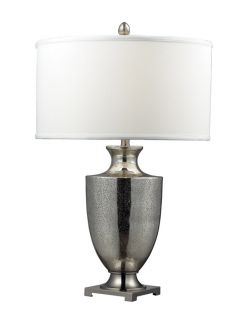 Langham Mercury Glass and Polished Chrome Table Lamp with A Pure White