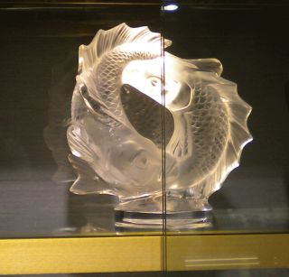 Lalique Deux Poisson Two Fish Crystal Art Glass