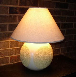 Vintage Yellow Round Ceramic Lamp Mod Orbit ORB Popcorn