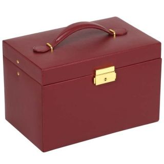 Chelsea Large Jewelry Box with Three Drawers and Travel Case Scarlet