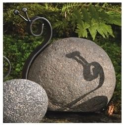 Large Riverstone Metal Snail Garden Art Sculpture