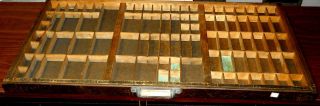 Wood Typesetters Tray Printers Drawer or Large Shadow Box
