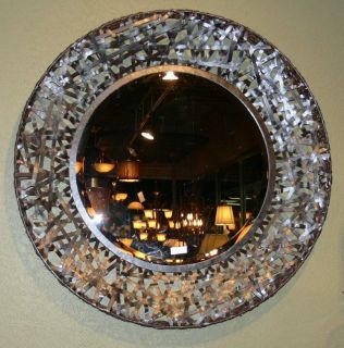 Woven Metal Wall Mirror Modern Art Extra Large Round Luxury
