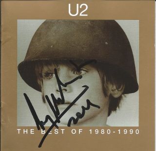 Larry Mullen Jr Authentic Hand Signed U2 Greatest Hits CD Cover