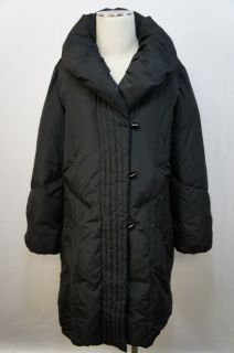 Larry Levine Down Black Long Sleeve Button Down Pocketed Down Jacket