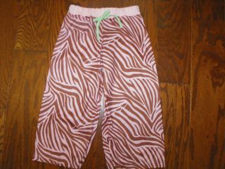 LAURA DARE Pink/Brown Zebra Print Lounging Pajama Pants   Size 4 Girl
