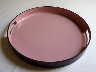 Vintage Lacquer Round Serving Tray Japan Laslo Mikasa 