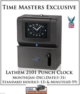 Lathem 2101 Punch Clock Prints Month Date Standard Hours 1 12 Minutes
