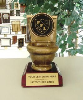 Last Place Fantasy Football Trophy Gag Toilet Bowl Cool