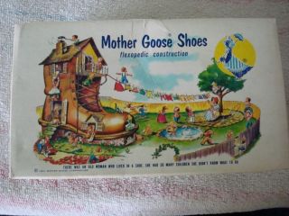 Vintage 1950s Colorful Mother GOOSE Shoes Childrens Shoe Box