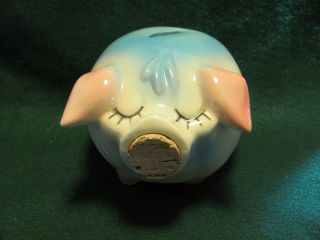 Vintage Hull Pottery Corky Pig Piggy Bank