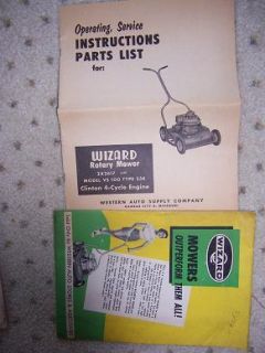 Wizard Rotary Lawn Mower Manual Parts List 2x2617 Z