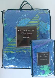 Laura Ashley Dinosaurs Twin Quilt Set and Quilted Sham   100 Percent