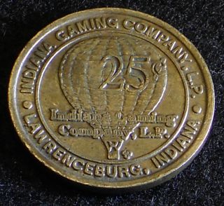 Indiana Gaming Co Lawrenceburg Indiana 25 Cent Gaming Token Vintage