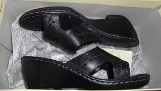 Sandals Mules Platform Heels Laurette Black Leather Sonoma 333