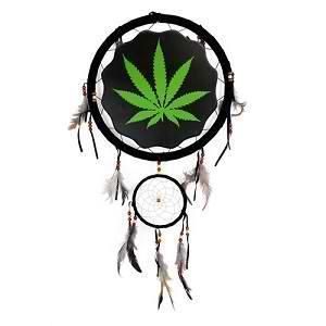Large 13 Marijuana Pot Leaf Dream Catcher Wall Decor