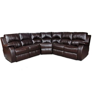 Leather Expresso Reclining Sectional Sofa Sit 7